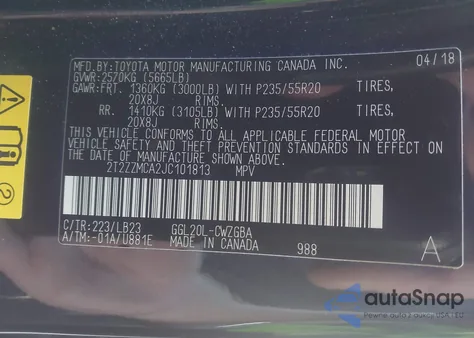 2018 Lexus Rx 350 z USA, uszkodzony, nr VIN 2T2ZZMCA2JC101813